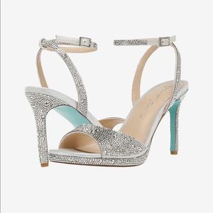 Betsey Johnson silver crystal stiletto